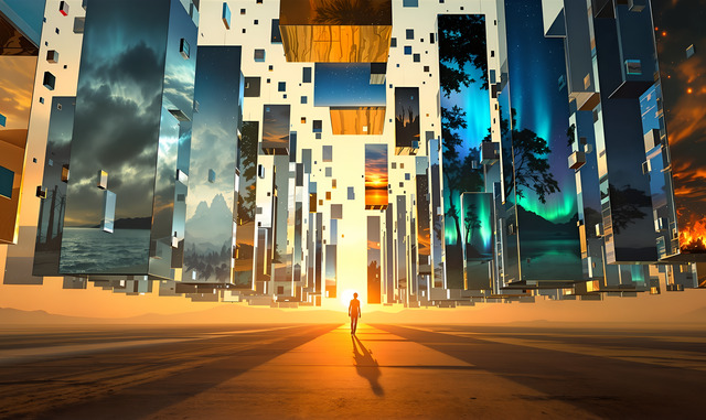 Collage of a 2D artwork, a video frame, and a 3D model created with Scenario, representing an all-in-one AI content generation platform spanning images, videos, and 3D.